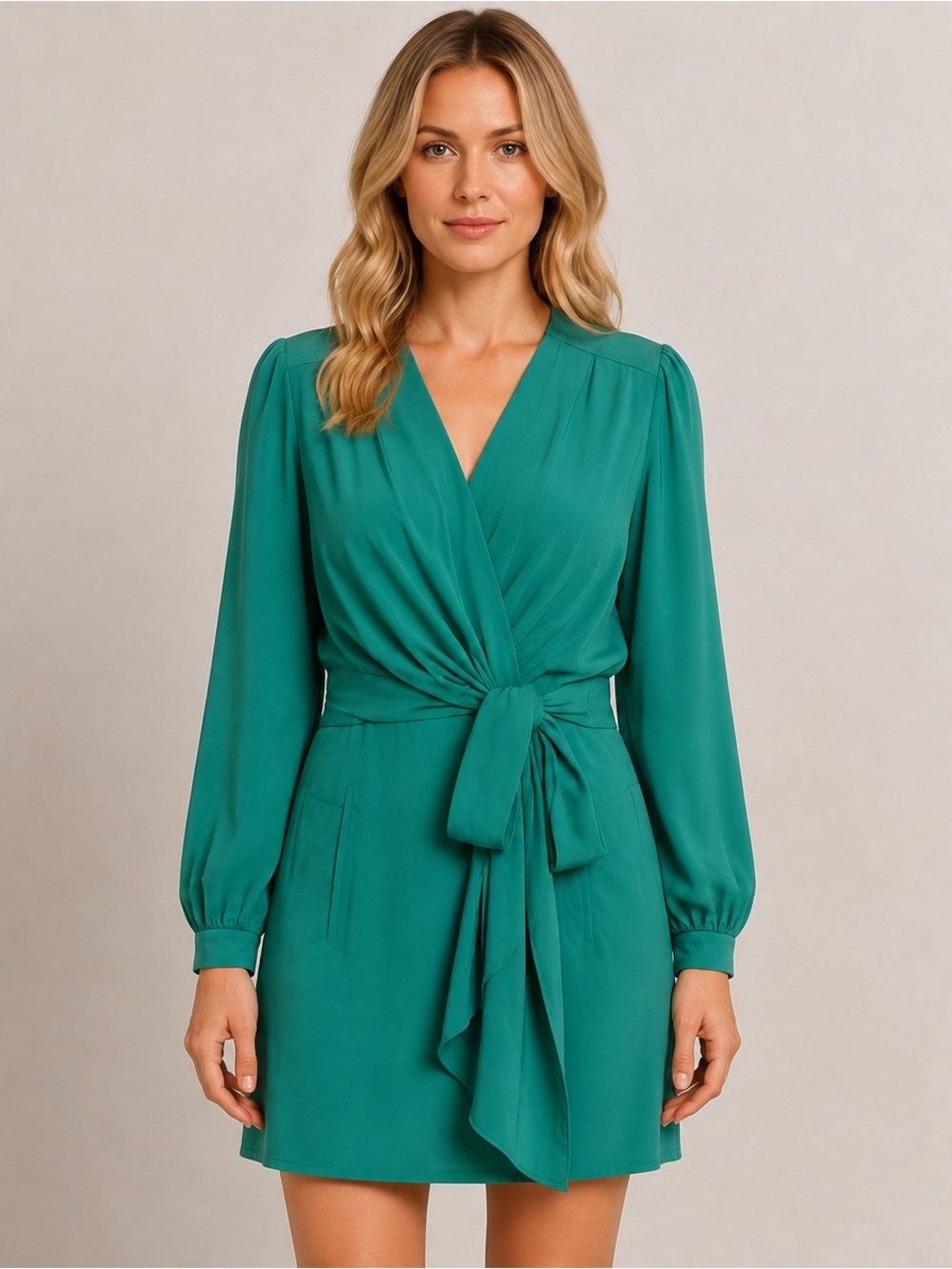 DVF Dora Emerald Green Silk Wrap Dress Possibly Unworn $445 Retail